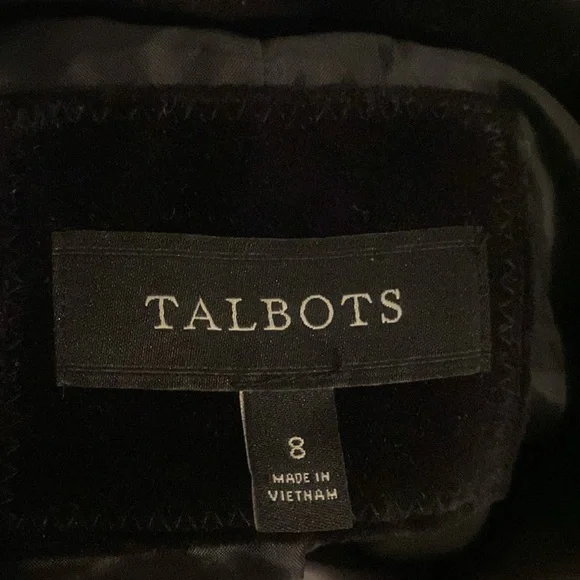 PRE-OWNED TALBOTS BLACK VELVET SINGLE BUTTON BLAZER - Picture 5 of 12